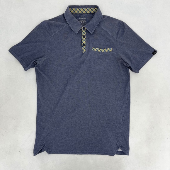 Oakley Mens T-Long Fit Size Medium Polo Shirt Blue Short Sleeve Collar Pocket - Picture 1 of 10